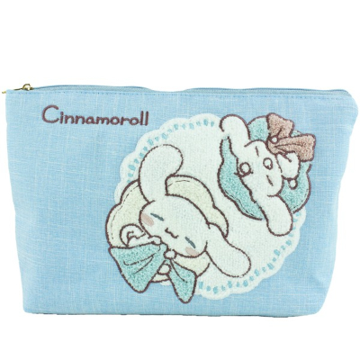 Sagara Embroidered Flat Pouch - Cinnamoroll - Sanrio Characters - Sagara Embroidered Flat Pouch - Cinnamoroll (サガラ刺繍フラットポーチ シナモロール サンリオキャラクターズ - サガラ刺繍フラットポーチ シナモロール)