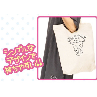 Canvas Tote Bag Sanrio Characters - Kuromi (帆布トートバッグ サンリオキャラクターズ - クロミ) - Image 2