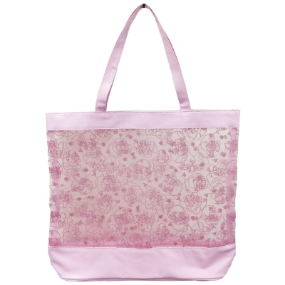 Tulle Flocked Tote Bag L My Melody Sanrio Characters - My Melody (チュールフロッキートートL マイメロディ サンリオキャラクターズ - マイメロディ)