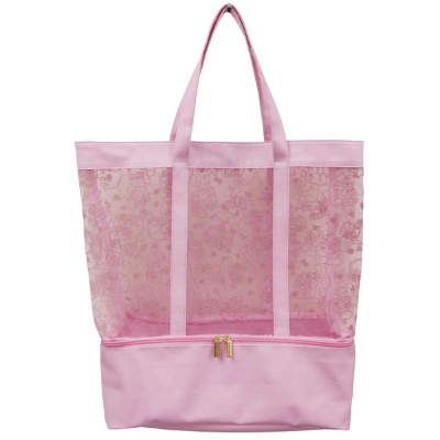 Tulle Flocked 2-Layer Tote Bag My Melody Sanrio Characters - My Melody (チュールフロッキー2層トート マイメロディ サンリオキャラクターズ - マイメロディ)