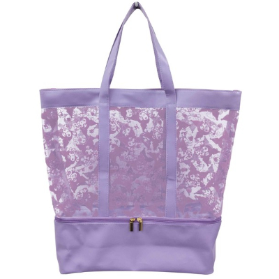 Tulle Flocked 2-Layer Tote Bag Kuromi Sanrio Characters - Kuromi (チュールフロッキー2層トート クロミ サンリオキャラクターズ - クロミ)