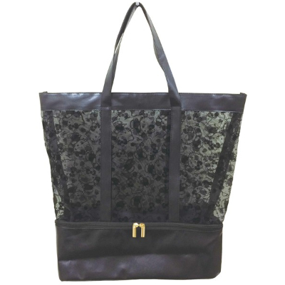 Tulle Flocked 2-Layer Tote Bag Hello Kitty Sanrio Characters - Hello Kitty (チュールフロッキー2層トート ハローキティ サンリオキャラクターズ - ハローキティ)