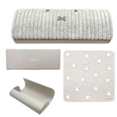 Face Corduroy Series Glasses Case Miffy - Glasses Case GY (おかおコーデュロイシリーズ メガネケース ミッフィー/MIFFY - メガネケース GY)