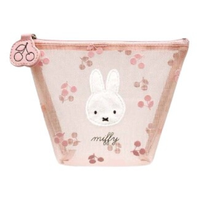 Cherry Fleur Series Mesh Boat-Shaped Pouch Miffy - Mesh Boat-Shaped Pouch PK (チェリーフルールシリーズ メッシュ舟形ポーチ ミッフィー/MIFFY - メッシュ舟形ポーチ PK)