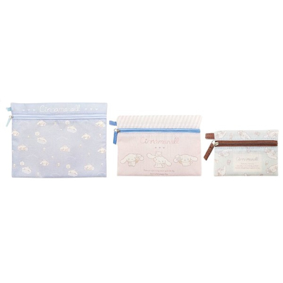 Cinnamoroll Relaxed Natural Series Triple Pouch Sanrio Characters - Triple Pouch (シナモロール のんびりナチュラルシリーズ 3連ポーチ サンリオキャラクターズ - 3連ポーチ)