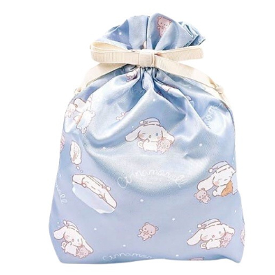 Cinnamoroll Lazy Natural Series Drawstring Bag Sanrio Characters - Drawstring Bag BL (シナモロール のんびりナチュラルシリーズ 巾着 サンリオキャラクターズ - 巾着 BL)