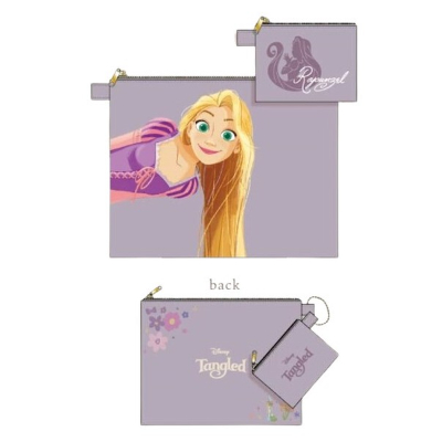 Disney Princess Dusky Series Double Pouch - Rapunzel (ディズニープリンセス くすみシリーズ 2連ポーチ - ラプンツェル)
