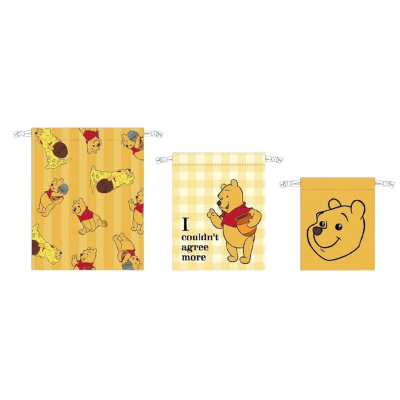 Winnie the Pooh 3-Piece Drawstring Bag Disney - 3-Piece Drawstring Bag YE (くまのプーさん 3P巾着 Disney/ディズニー - 3P巾着 YE)