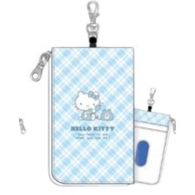 Light Blue Hello Kitty Series 1 Key & Pass Pouch - Key & Pass Pouch Phone Check (みずいろハローキティシリーズ第1弾 キー&パスポーチ - キー&パスポーチ 電話チェック)