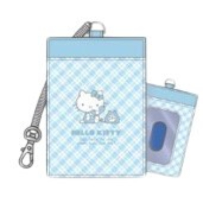 Light Blue Hello Kitty Series 1 Pass Case - Pass Case Phone Check (みずいろハローキティシリーズ第1弾 パスケース - パスケース 電話チェック)