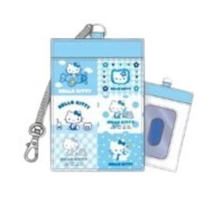 Light Blue Hello Kitty Series 1 Pass Case - Pass Case All-Over Pattern (みずいろハローキティシリーズ第1弾 パスケース - パスケース 総柄)