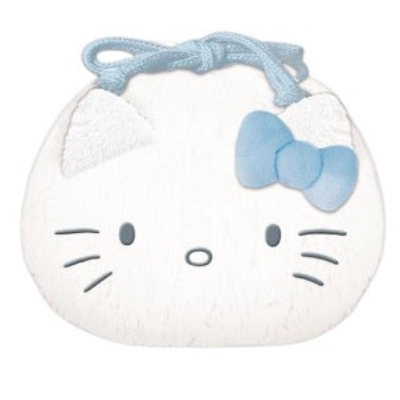 Light Blue Hello Kitty Series 2nd Edition Face Drawstring Bag - Face Drawstring Bag (みずいろハローキティシリーズ第2弾 フェイス巾着 - フェイス巾着)