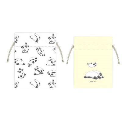 Tarepanda Bean Drawstring Bag - 3-Piece Drawstring Bag with Tarepanda Print (たれぱんだ 豆巾着 - 3P巾着 たれぱんだ 総柄)