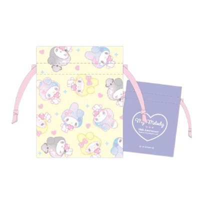My Melody 50th Anniversary Girly Pop Heart Mamekinchaku Sanrio Characters - Mamekinchaku YE (マイメロディ50th ガーリーポップハート 豆巾着 サンリオキャラクターズ - 豆巾着 YE)