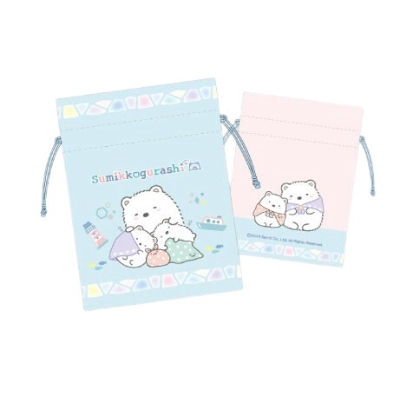 Sumikkogurashi Mamekichi Pouch - Polar Bear's Hometown LBL (豆巾着 すみっコぐらし - 豆巾着 しろくまのふるさと LBL)
