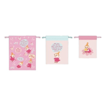 3-Piece Drawstring Bag Little My Moomin - 3-Piece Drawstring Bag Flower (3P巾着 リトルミイ ムーミン/MOOMIN - 3P巾着 フラワー)