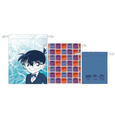 Detective Conan 3P Drawstring Bag - 3P Drawstring Bag Conan & Kogoro & Yamato (名探偵コナン 3P巾着 - 3P巾着 コナン＆小五郎＆大和)