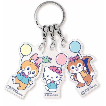 Cuppy Ramune x Sanrio Characters Triple Acrylic Keychain - Triple Acrylic Keychain Cuppy Ramune x Hello Kitty (クッピーラムネ×サンリオキャラクターズ 3連アクリルキーホルダー - 3連アクリルキーホルダー クッピーラムネ×ハローキティ)