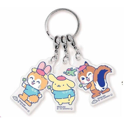 Cuppy Ramune x Sanrio Characters Triple Acrylic Keychain - Triple Acrylic Keychain Cuppy Ramune x Pompompurin (クッピーラムネ×サンリオキャラクターズ 3連アクリルキーホルダー - 3連アクリルキーホルダー クッピーラムネ×ポムポムプリン)