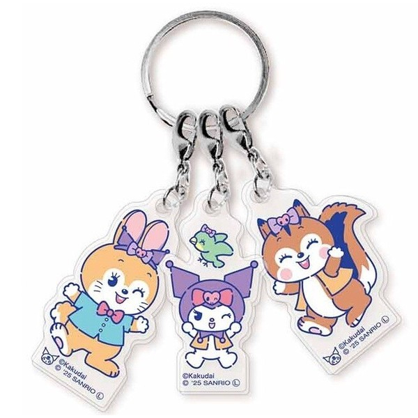 Cuppy Ramune x Sanrio Characters Triple Acrylic Keychain - Triple Acrylic Keychain Cuppy Ramune x Kuromi (クッピーラムネ×サンリオキャラクターズ 3連アクリルキーホルダー - 3連アクリルキーホルダー クッピーラムネ×クロミ)