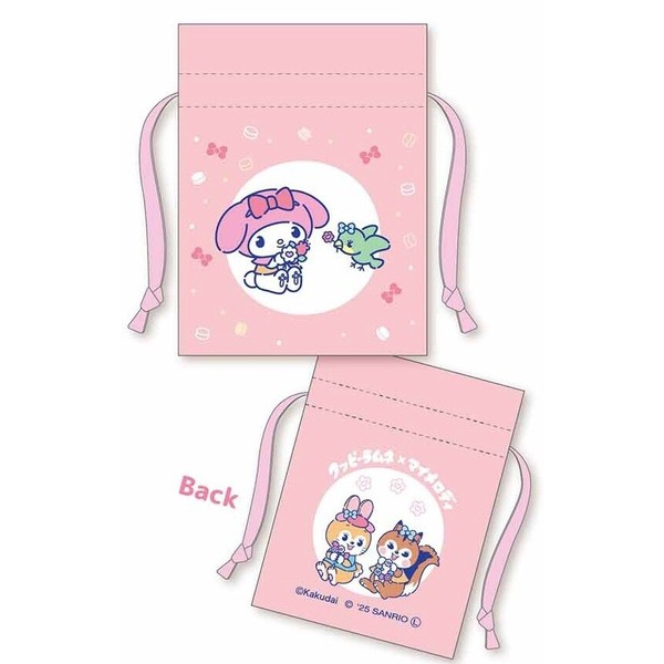 Cuppy Ramune x Sanrio Characters Mamekinchaku - Cuppy Ramune x My Melody Mamekinchaku (クッピーラムネ×サンリオキャラクターズ 豆巾着 - 豆巾着 クッピーラムネ×マイメロディ)