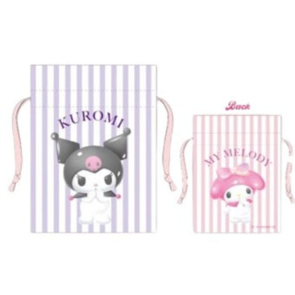 Pastel Dreamland My Melody & Kuromi Mamekinchaku - Mamekinchaku Stripe (パステルドリームランド マイメロディ&クロミ 豆巾着 - 豆巾着 ストライプ)