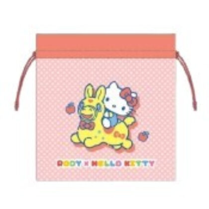 Drawstring bag, size M, RODY & Sanrio Characters - ▲RODY & Hello Kitty Drawstring bag, size M (巾着Mサイズ RODY&サンリオキャラクターズ - ▲RODY&ハローキティ 巾着Mサイズ)