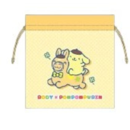 Drawstring bag, size M, RODY & Sanrio Characters - ▲RODY & Pompompurin Drawstring bag, size M (巾着Mサイズ RODY&サンリオキャラクターズ - ▲RODY&ポムポムプリン 巾着Mサイズ)
