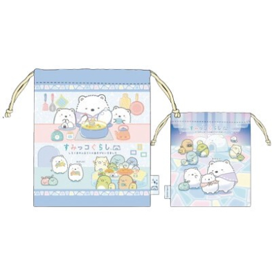 Drawstring bag Sumikkogurashi Sanrio Characters (巾着 すみっコぐらし サンリオキャラクターズ)