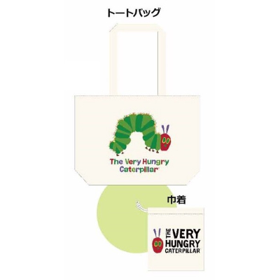The Very Hungry Caterpillar Drawstring Tote (巾着イントート はらぺこあおむし)
