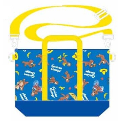 Water-repellent 2-way shoulder bag "Curious George" (撥水加工 2WAYショルダーバッグ おさるのジョージ)