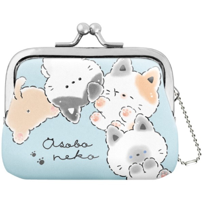 Proper Coin Purse - Asoboneko/Mint (プロパーがま口コインケース - アソボウネコ/ミント)