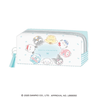 Twin Zipper Pencil Case Marumochi Sanrio Characters - Circle (ツインファスナーペンケース まるもっち サンリオキャラクターズ - サークル)