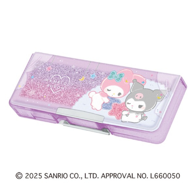 Compact double-sided pencil case featuring Sanrio characters - My Melody and Kuromi/Munyatto (コンパクト両面開きペンケース サンリオキャラクターズ - マイメロディ・クロミ/むにゃっと)