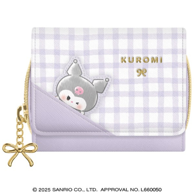 Marumochi Sanrio Characters Tri-fold Wallet - Kuromi (三つ折り財布 まるもっち サンリオキャラクターズ - クロミ)