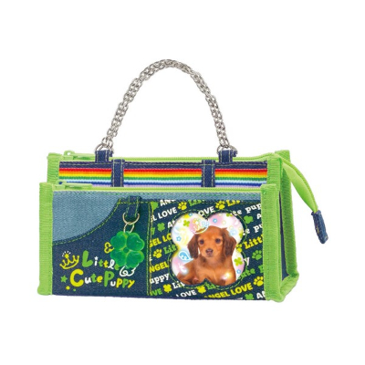 Triangular Denim Pencil Case Heisei Memory - Little Cute Puppy (三角デニムペンケース 平成メモリ— - リトルキュートパピー)