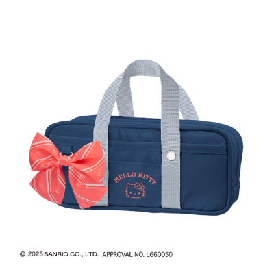 Schoolbag-style Pencil Case with Hello Kitty and Sanrio Characters - Navy (スクバ風ペンケース ハローキティ サンリオキャラクターズ - ネイビー)