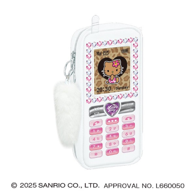Sanrio Characters Suntan Series Flip Phone Pencil Case - White (ガラケー型ペンケース 日焼けシリーズ サンリオキャラクターズ - ホワイト)