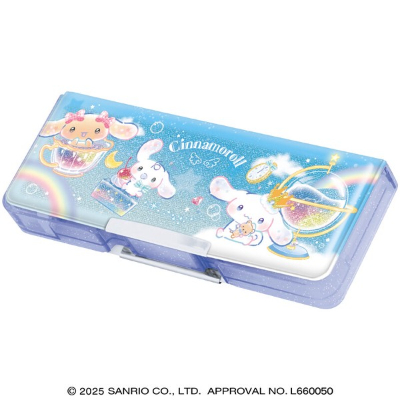 Compact Double-Sided Pencil Case, Cinnamoroll and Sanrio Characters - Blue Dream (コンパクト両面開きペンケース シナモロール サンリオキャラクターズ - ブルードリーム)