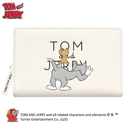 (深札二つ折り財布 トムとジェリー - アイボリー)