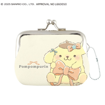 Sanrio Characters - Pompompurin/Ribbon Coin Purse (がま口コインケース サンリオキャラクターズ - ポムポムプリン/リボン)