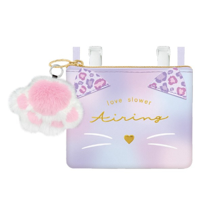 Wide shoulder bag - Leopard cat (ショルダー付きワイドポシェット - レオパードキャット)