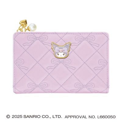 Deep Bill Bifold Wallet with Runrun Ribbon Sanrio Characters - Kuromi (深札二つ折り財布 るんるんリボン サンリオキャラクターズ - クロミ)