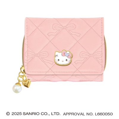 Sanrio Characters - Hello Kitty Tri-fold Wallet with Ribbon (三つ折り財布 るんるんリボン サンリオキャラクターズ - ハローキティ)