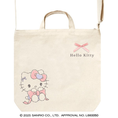 Shoulder Tote Bag Runrun Ribbon Sanrio Characters - Hello Kitty (ショルダートートバッグ るんるんリボン サンリオキャラクターズ - ハローキティ)