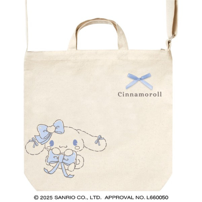 Shoulder Tote Bag with Runrun Ribbon Sanrio Characters - Cinnamoroll (ショルダートートバッグ るんるんリボン サンリオキャラクターズ - シナモロール)