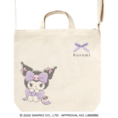 Runrun Ribbon Shoulder Tote Bag Sanrio Characters - Kuromi (ショルダートートバッグ るんるんリボン サンリオキャラクターズ - クロミ)