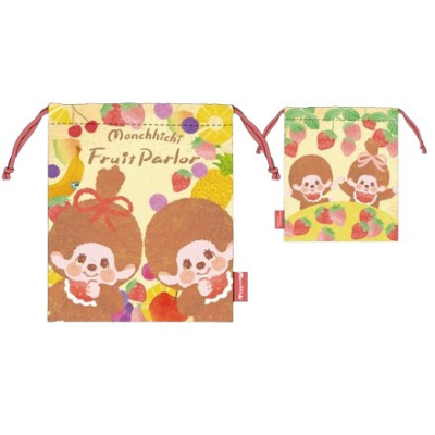 Monchhichi Drawstring Bag - Monchhichi Drawstring Bag - Monchhichi Drawstring Bag - Monchhichi Drawstring Bag (2月中旬入荷 巾着 モンチッチ - 巾着 モンチッチ 2月中旬入荷)