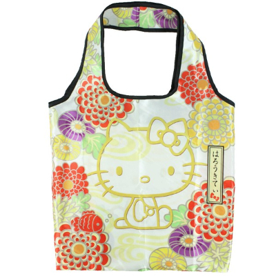 Japanese Pattern Series Eco Bag Hello Kitty Kimono Sanrio Characters - Japanese Pattern Eco Bag Yuzen (和柄シリーズ エコバッグ ハローキティ着物 サンリオキャラクターズ - 和柄エコバッグ 友禅)