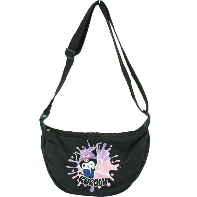 Embroidered round shoulder bag Sanrio Characters - Kuromi (刺繍ラウンドショルダーバッグ サンリオキャラクターズ - クロミ)